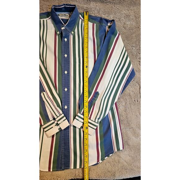 LL Bean Vintage  1980's Button Down Shirt, Striped, Mens Sz S, 100% Cotton, Rare - Picture 6 of 8